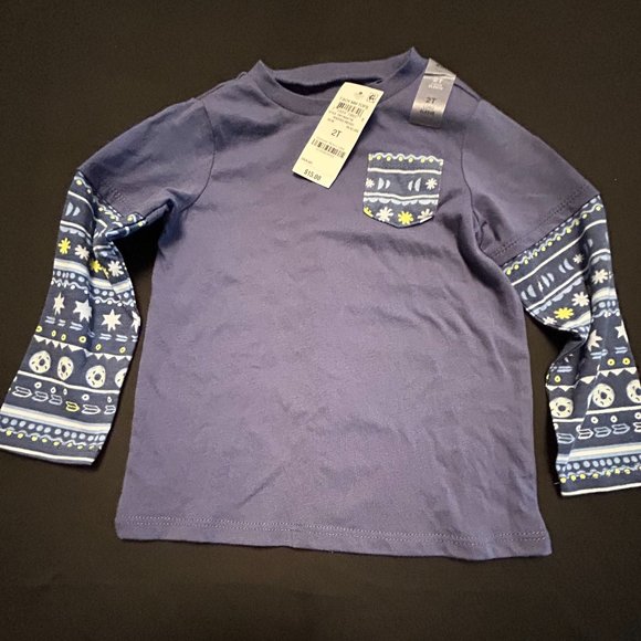 IMPRESSIONS UNISEX WASHED INDIGO LONG SLEEVE TEE - Picture 3 of 5